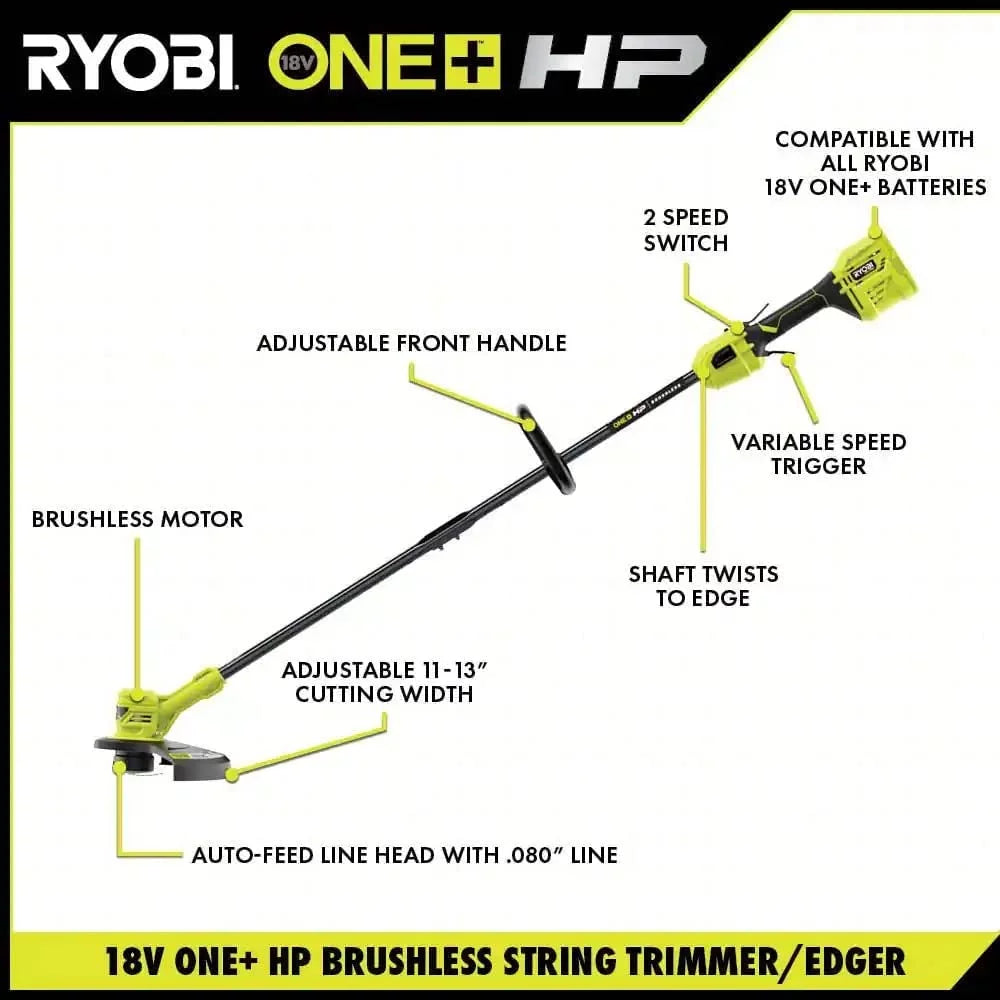 18V Cordless Battery String Trimmer with 4.0 Ah Battery and Charger D58743