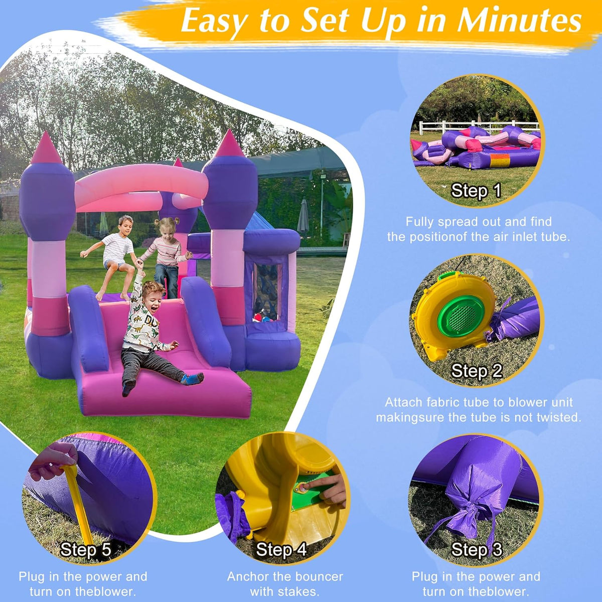 Inflatable Bounce House with Slide M713616
