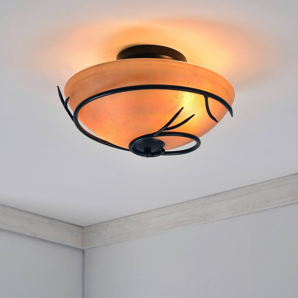 Blackened Bronze 2-Light Flush Mount U30868