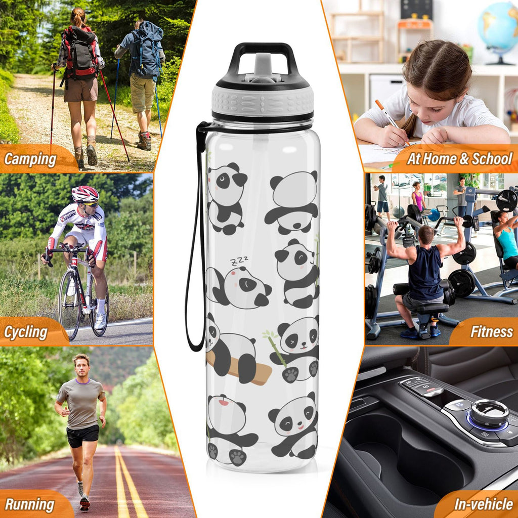 32oz Tritan Leakproof Clear Water Bottle with Straw J491855