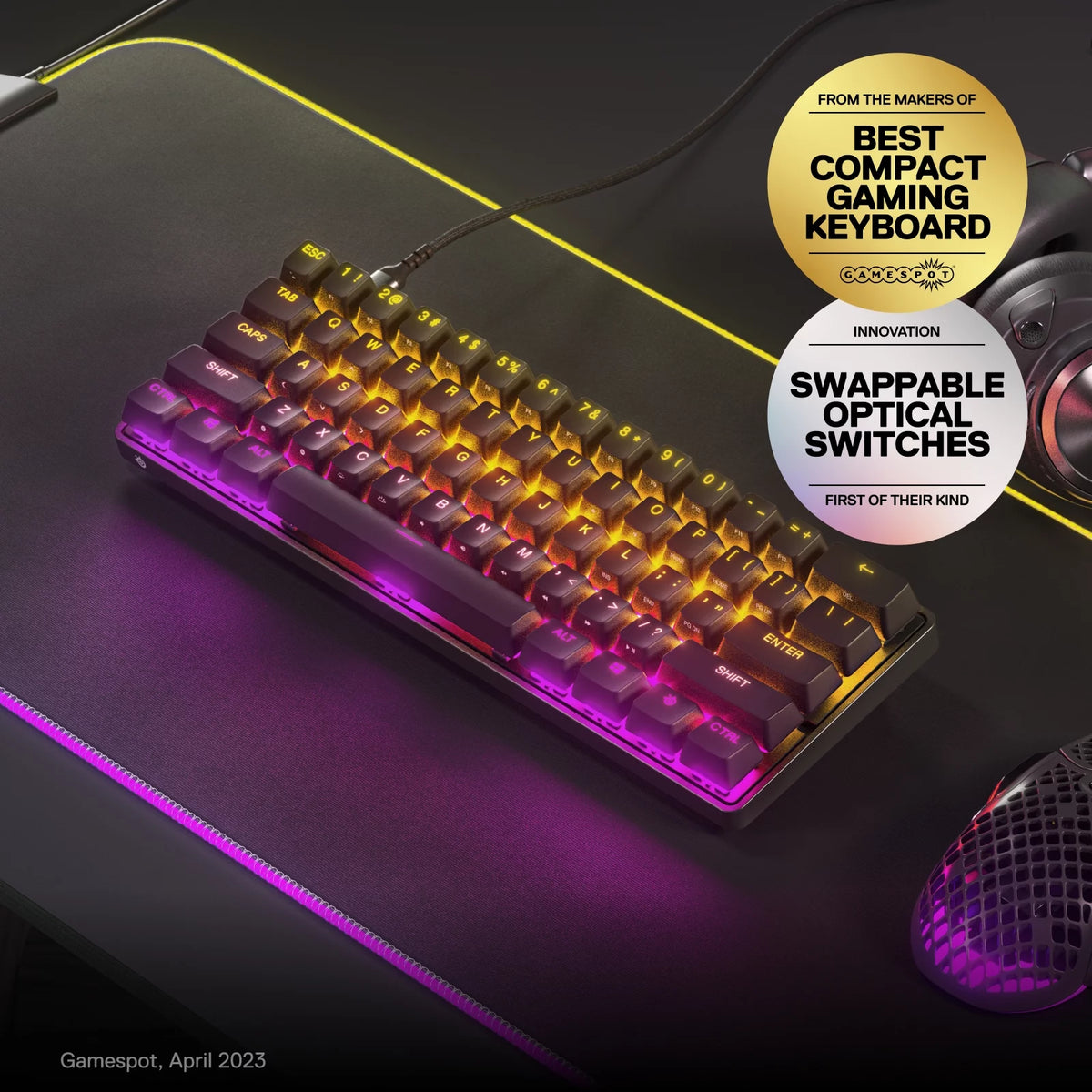 Wired 60% Gaming Keyboard with RGB Lighting - Black S82086
