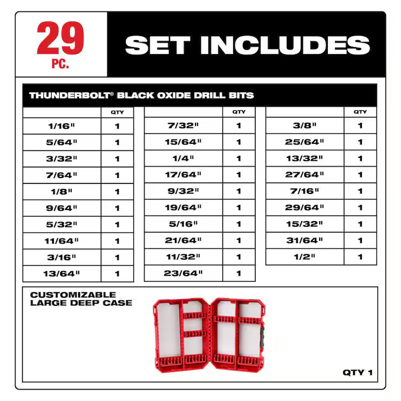 Black Oxide Drill Bit Set 29-Piece A937696