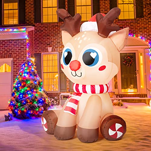 7ft Outdoor Inflatable Snowman Yard Decorations with Led Lights L246427