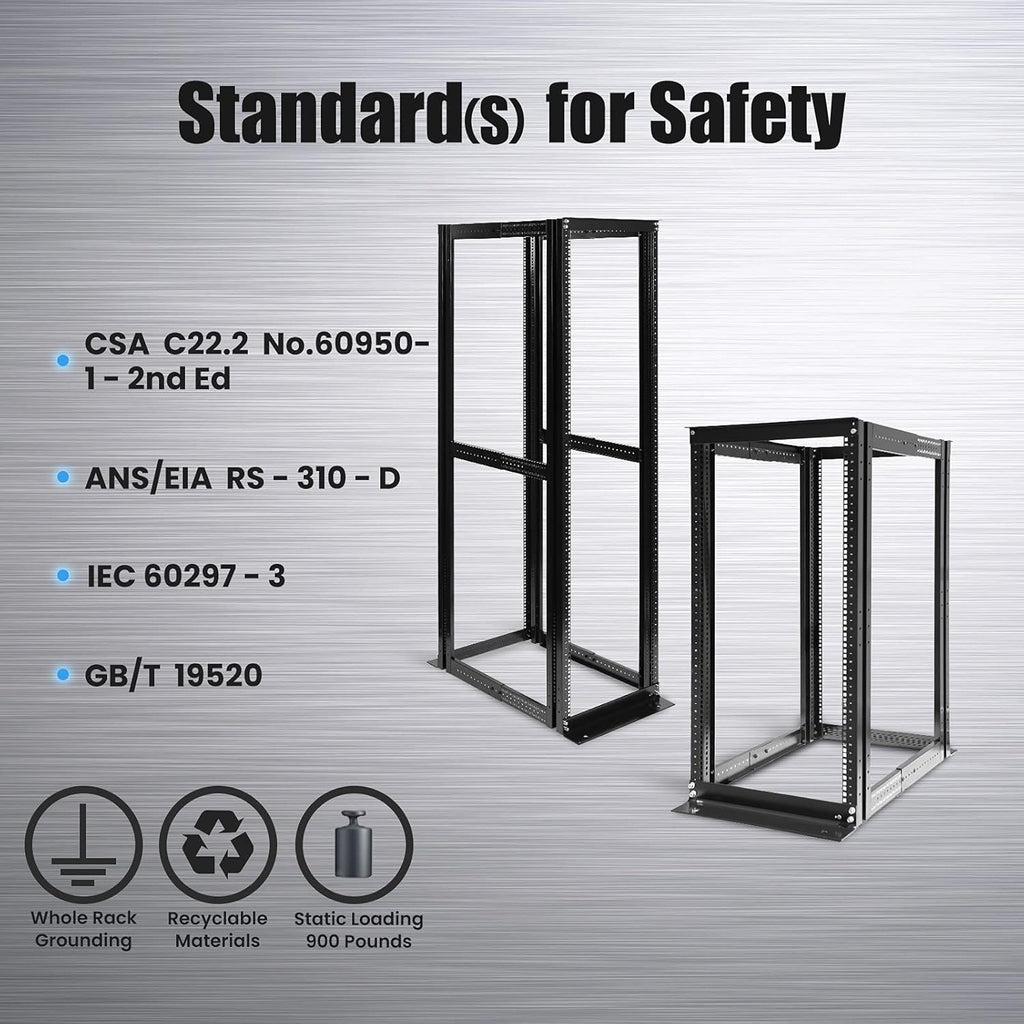 42U 4 Post Open Frame Server Rack 19inch Adjustable Depth O114634