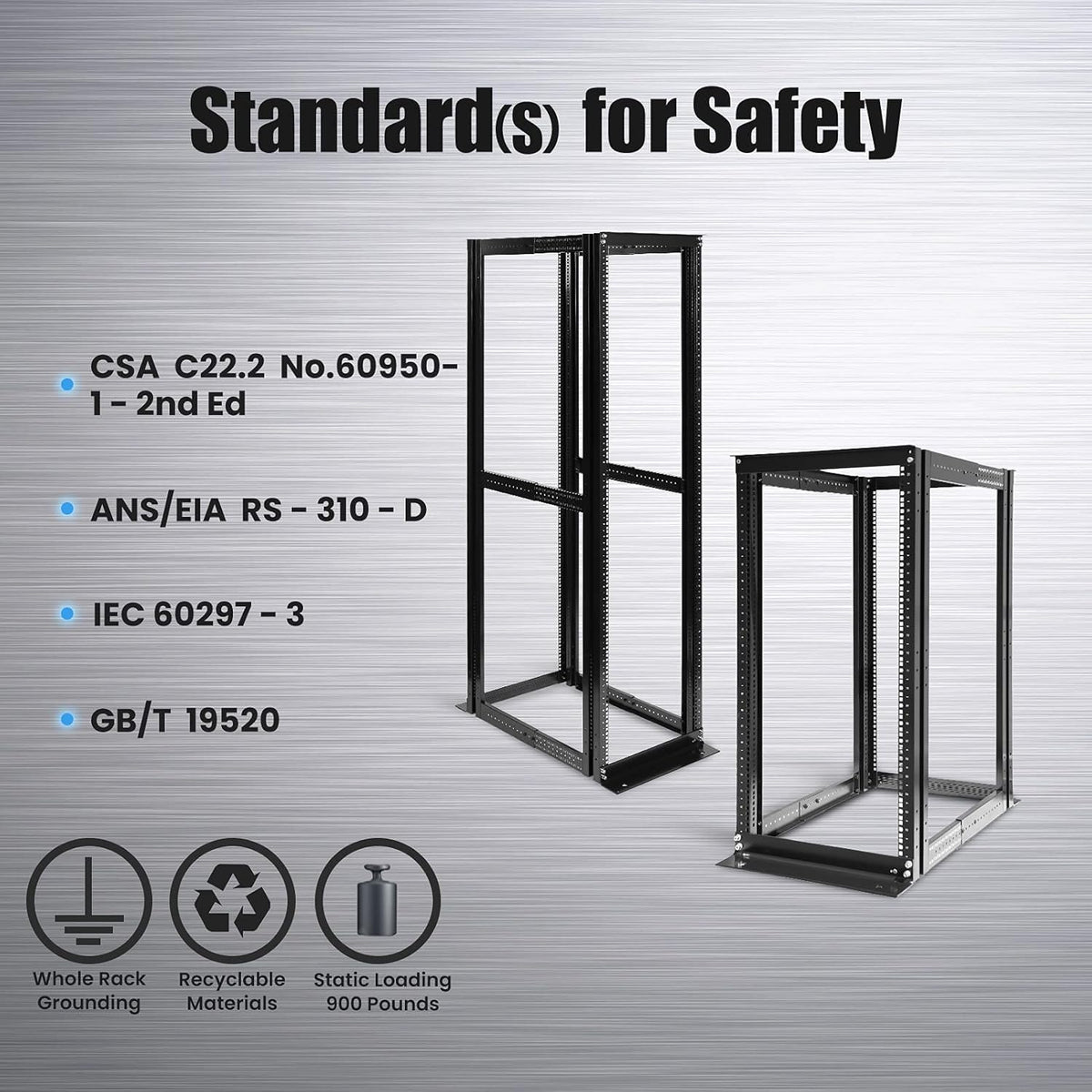 42U 4 Post Open Frame Server Rack 19inch Adjustable Depth O114634