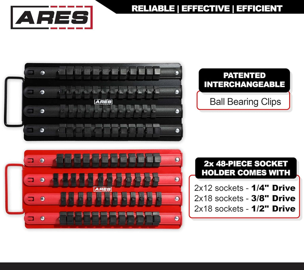 96-Piece Socket Organizer Tray Set with Red and Black Trays M667300