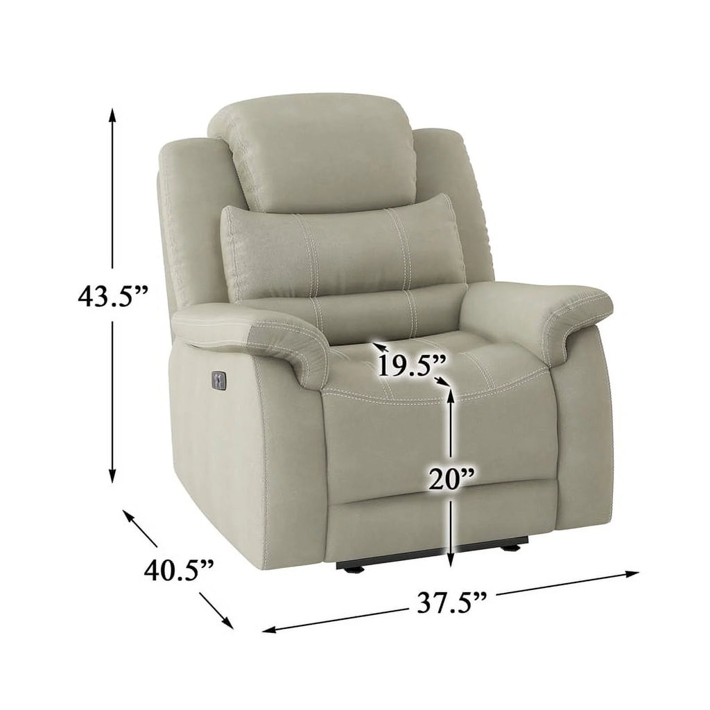Gray Microfiber Power Reclining Chair B91073