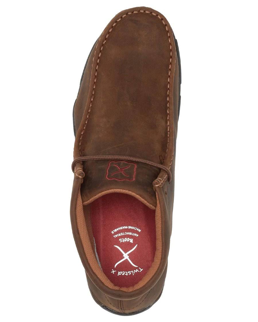 Distressed Saddle Leather Safety Toe Driving Moc E699673
