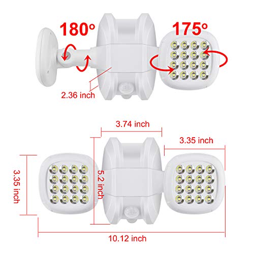 Motion Sensor Light Outdoor Battery Operated IP65 Waterproof Wireless Security Flood Light 6000K White W3235