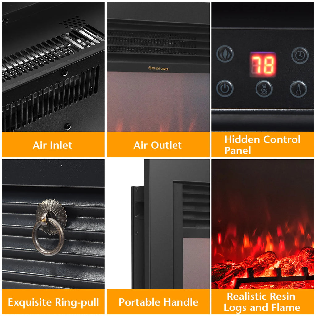 28.5 Electric Fireplace Insert Heater with Remote B11579