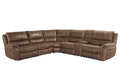 Cocoa Brown Faux Leather 6-Piece Reclining Sectional J987