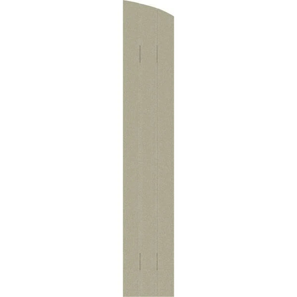 Rustic Faux Wood Shutters with Elliptical Arch Top T3919