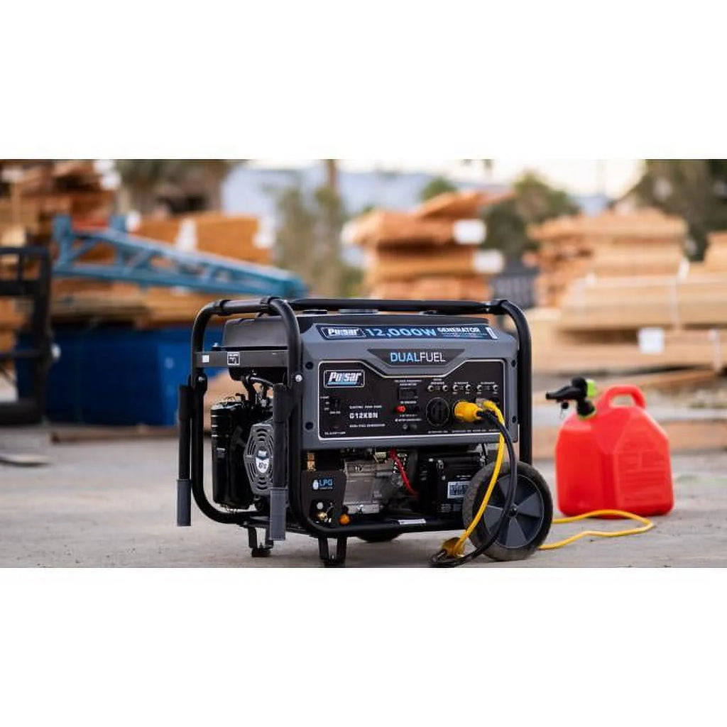 12,000W Dual Fuel Portable Generator in Space Gray with Electric Start H53406