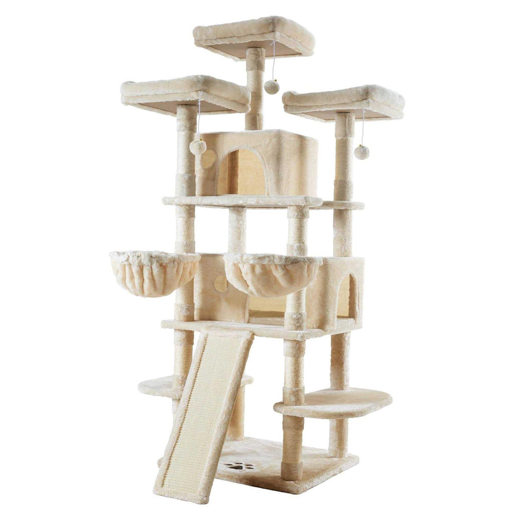 68 Inches Multi-Level Cat Tree with Cat Condo and Sisal Scratching N132486
