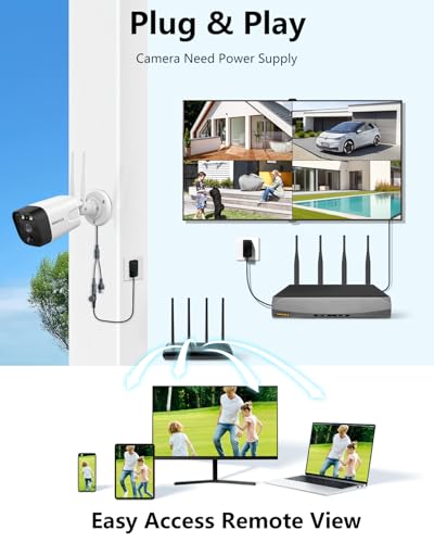 Outdoor Wireless Security Camera System 5.5MP Wi-Fi Video Surveillance DVR System K420729