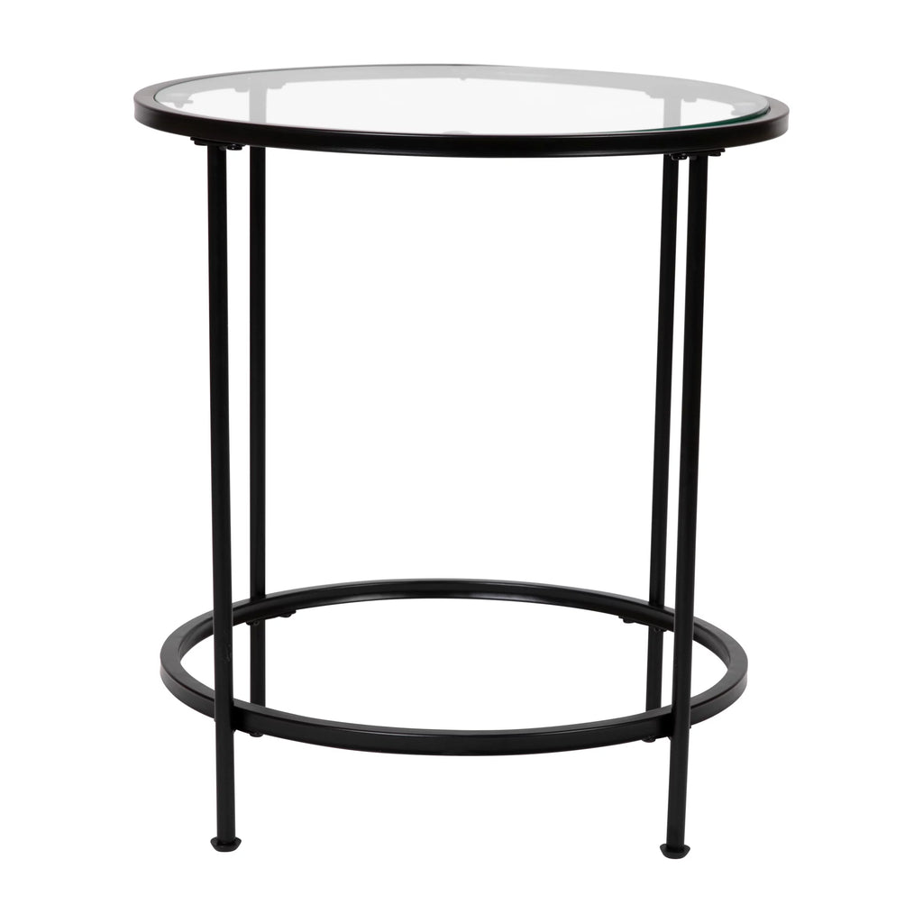 Clear Matte Black End Table B6746