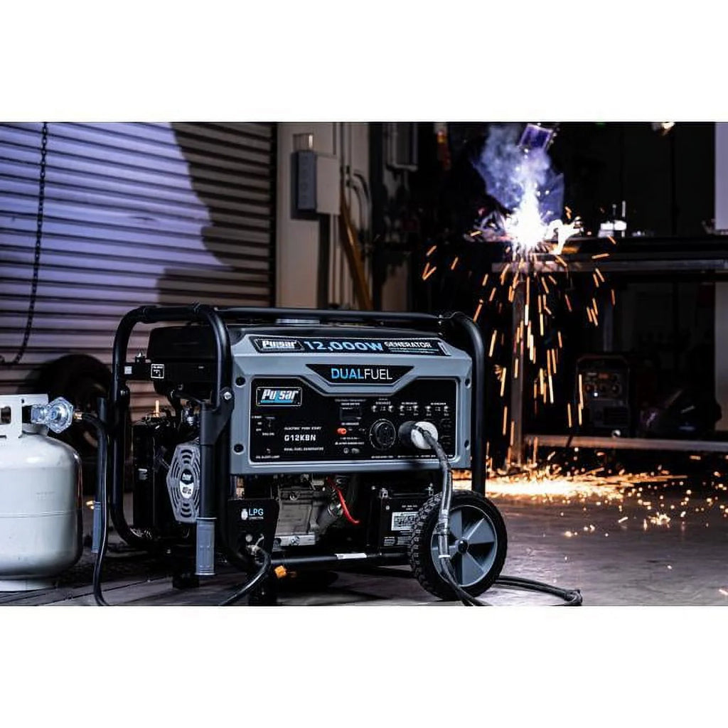 12,000W Dual Fuel Portable Generator in Space Gray with Electric Start H53406