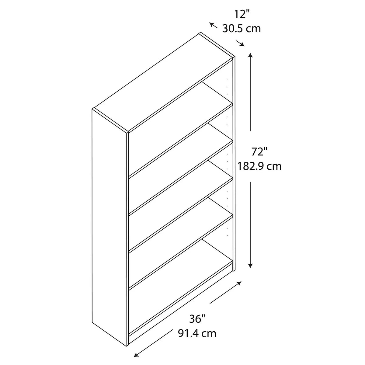 5 Shelf Bookcase I1747