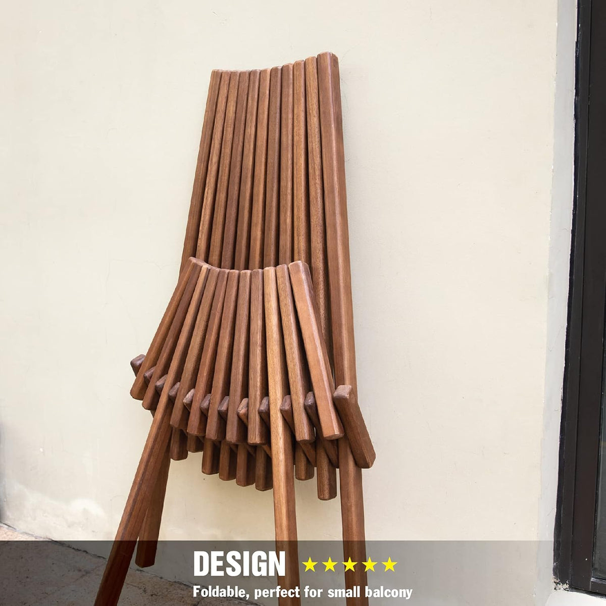 Folding Acacia Wood Outdoor Lounge Chair I698