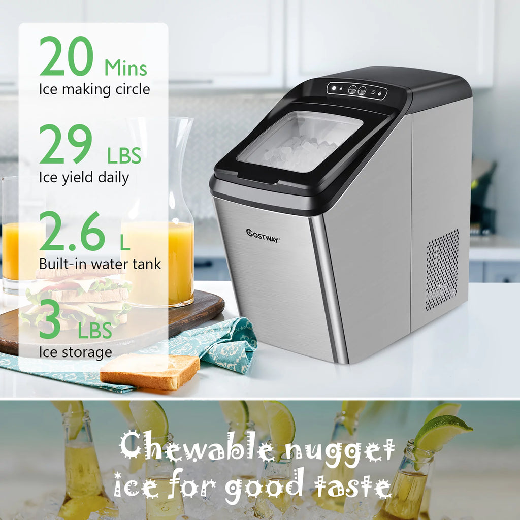 Countertop Nugget Ice Maker 29lb/Day Self-Cleaning U5906