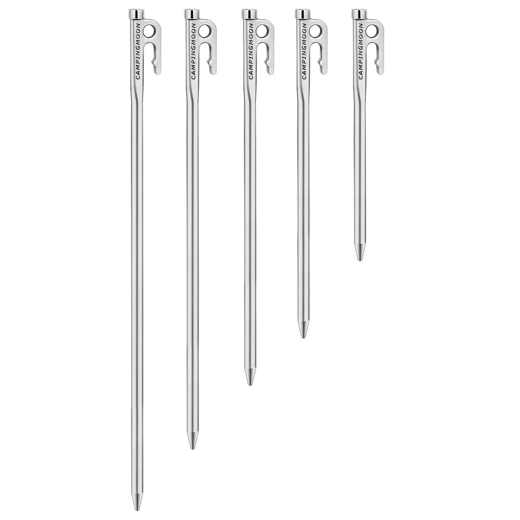 Heavy Duty Steel Tent Stakes Pegs with Hook and Hole Design W3407