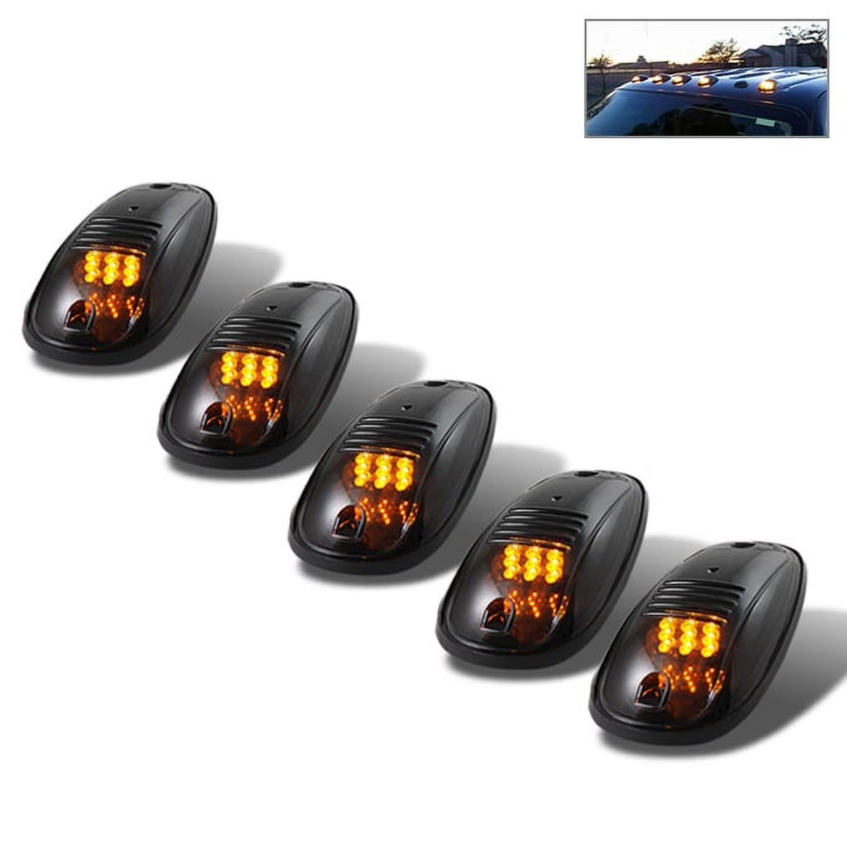 Smoked Lens LED Cab Roof Lights 5Pcs C4492