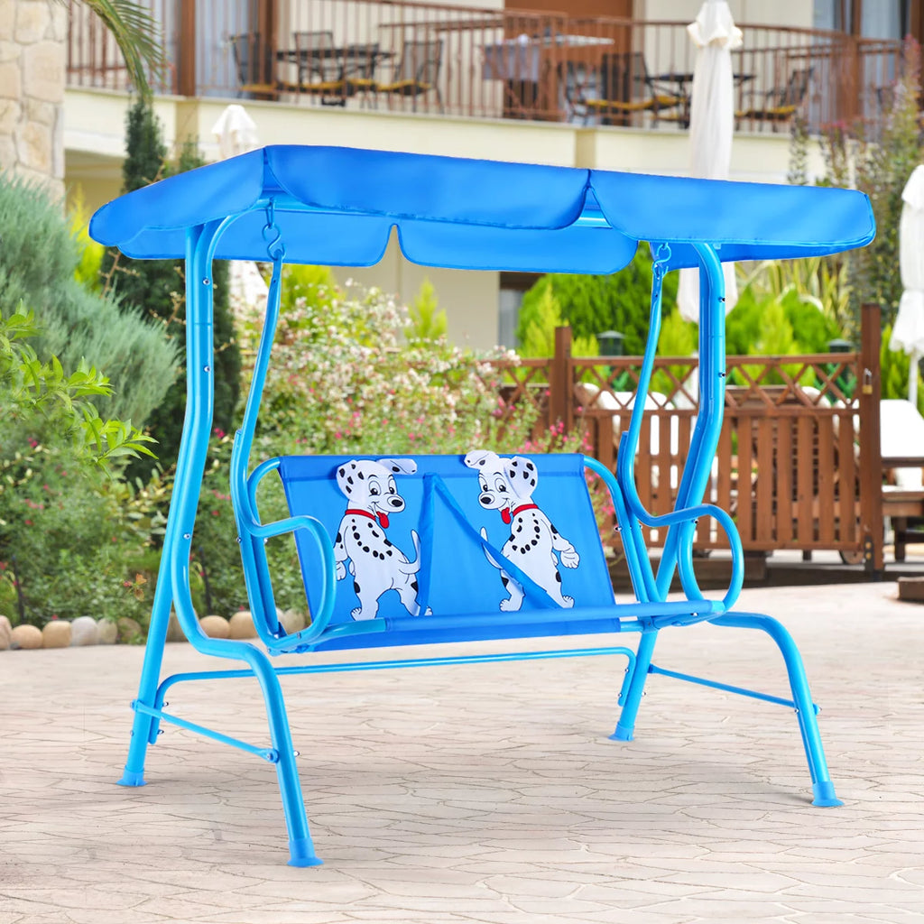 Kids 2 Person Patio Swing Chair with Canopy W265713