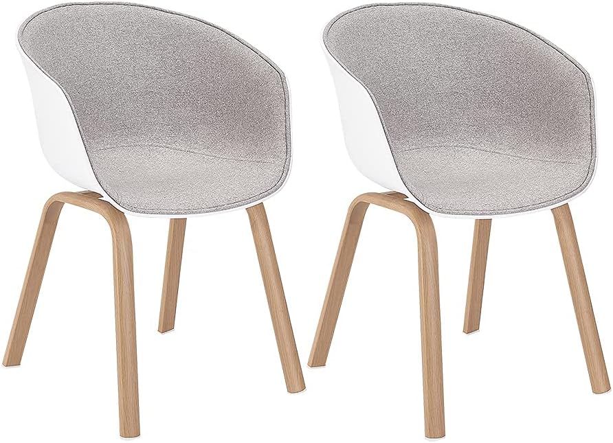 Light White 2 PCs Pack Molded Plastic Shell Arm Chair A4922