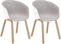 Light White 2 PCs Pack Molded Plastic Shell Arm Chair A4922
