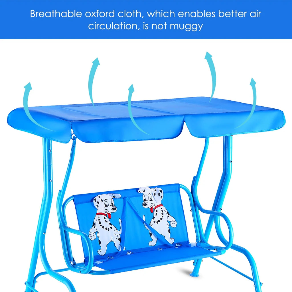 Kids 2 Person Patio Swing Chair with Canopy W265713