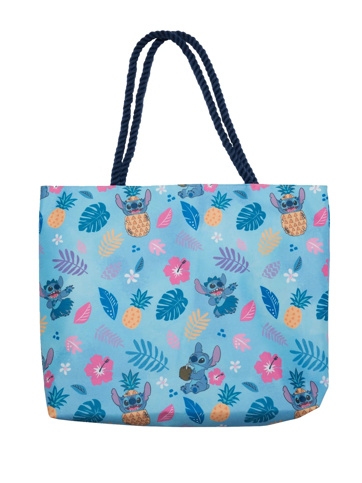 Disney Stitch Tote Bag All-Over Print Carry-on Travel Beach Hawaiian Pineapples I955
