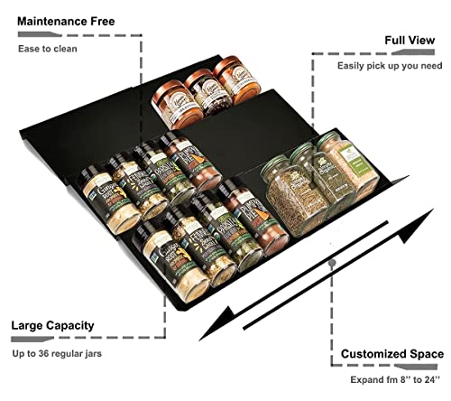 Set of 9 Expandable Drawer Spice Rack Organizer T198