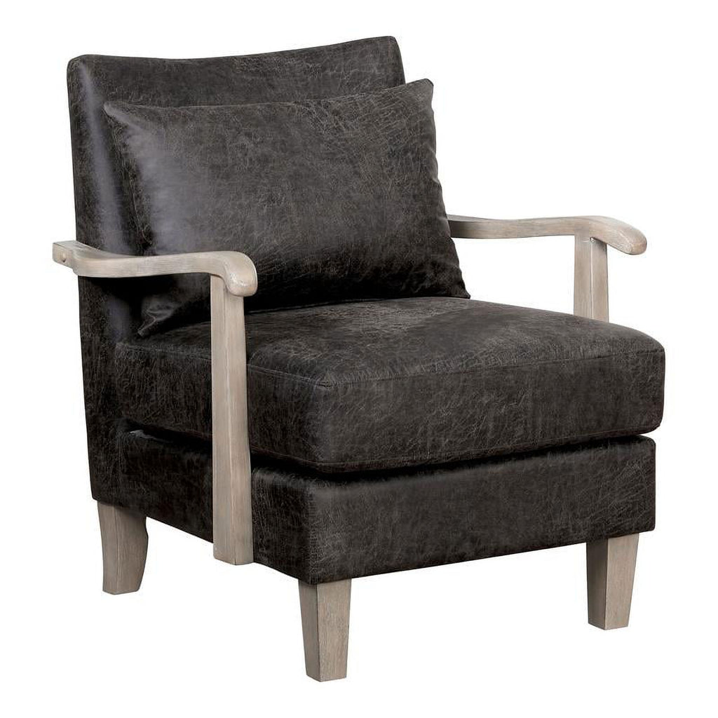 Light Gray Faux Leather Accent Chair (Set of 2) J58790