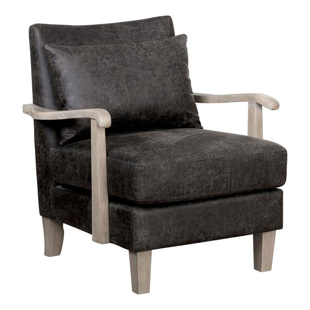 Light Gray Faux Leather Accent Chair (Set of 2) J58790