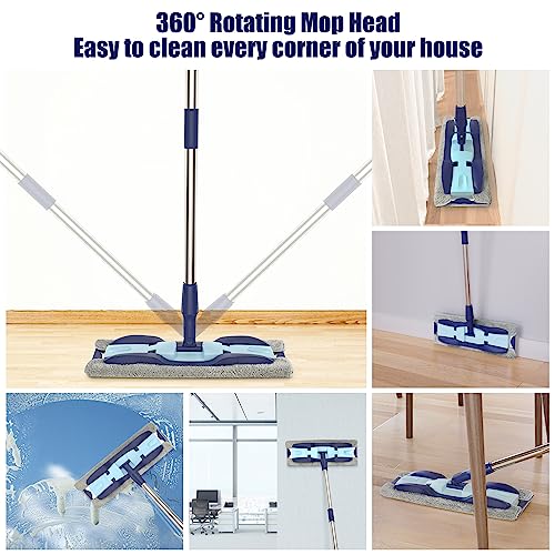 Microfiber Flat Mop with 4 Washable Pads R5877