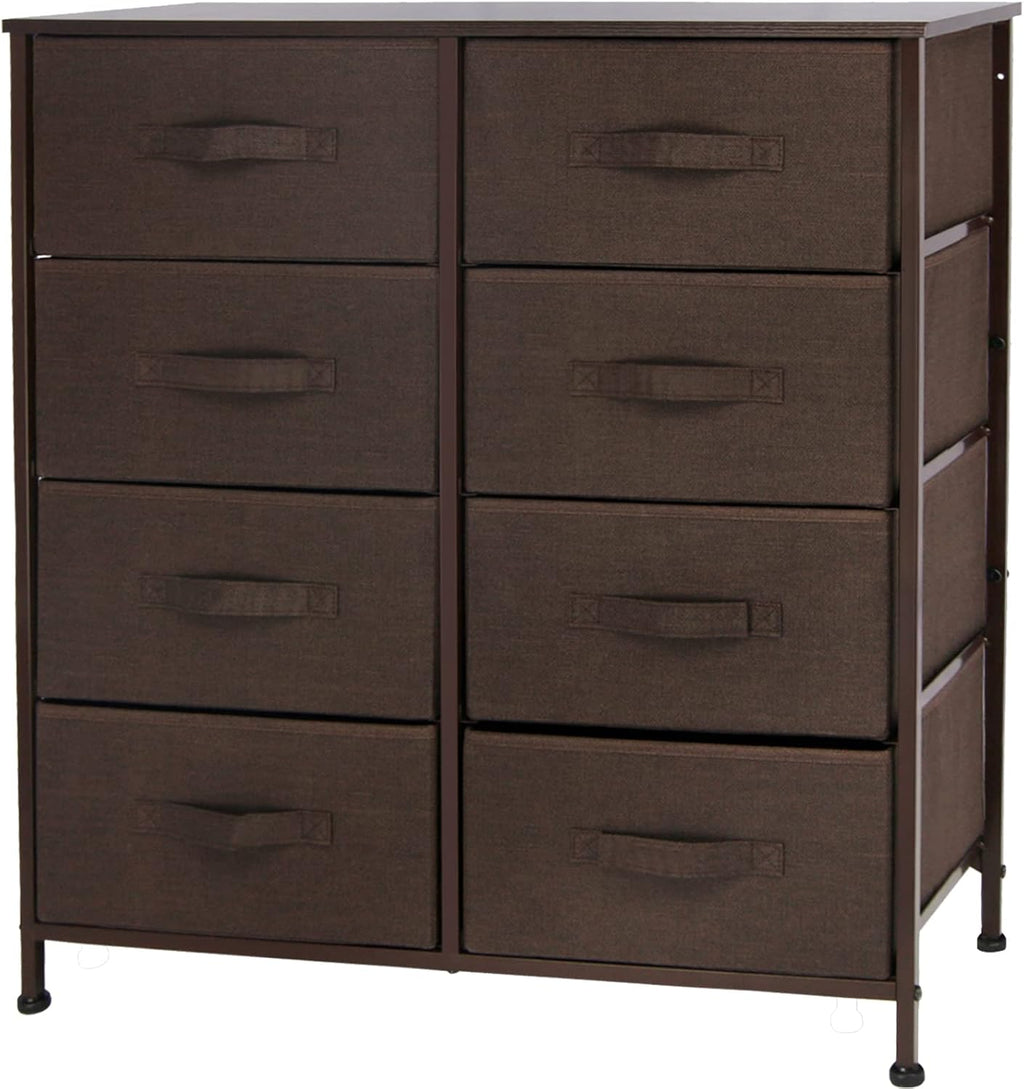 Gray 8 Drawer Vertical Dresser with Fabric Bins S516