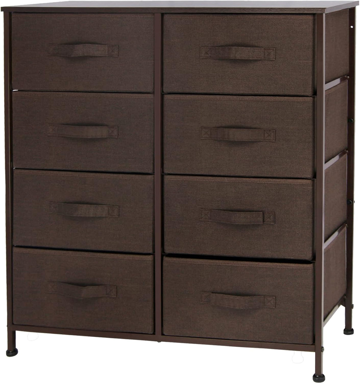 Gray 8 Drawer Vertical Dresser with Fabric Bins S516