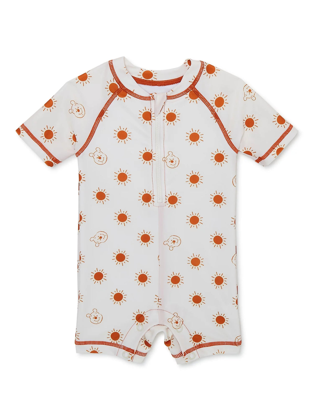 Baby Short Sleeve Rashguard Swimsuit, 1-Piece S27070