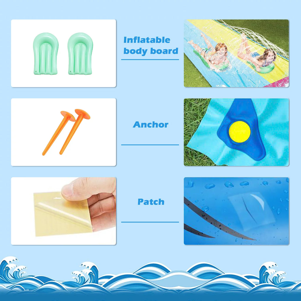 16FT Double Water Slides with Sprinklers I32616
