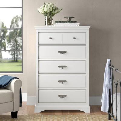 White 5 Drawer Chest X90347