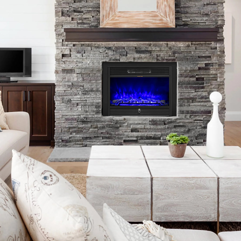 28.5 Electric Fireplace Insert Heater with Remote B11579