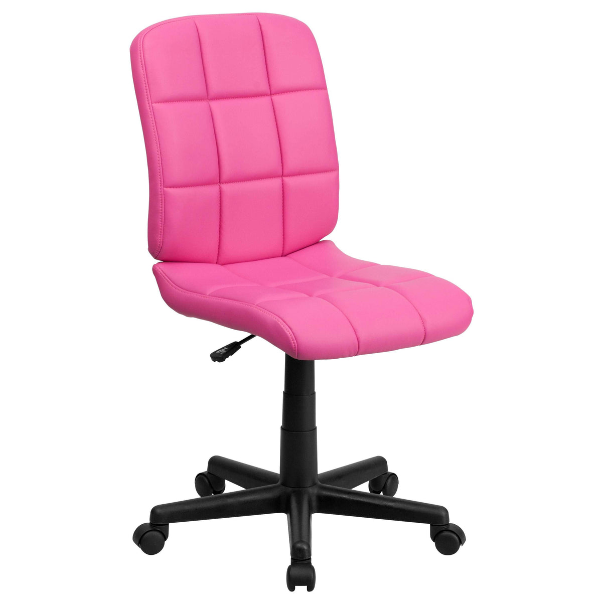 Pink Quilted Vinyl Task Chair D3293