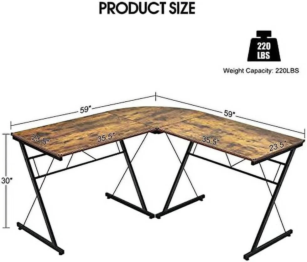 L-Shaped Black Gaming Desk N669388