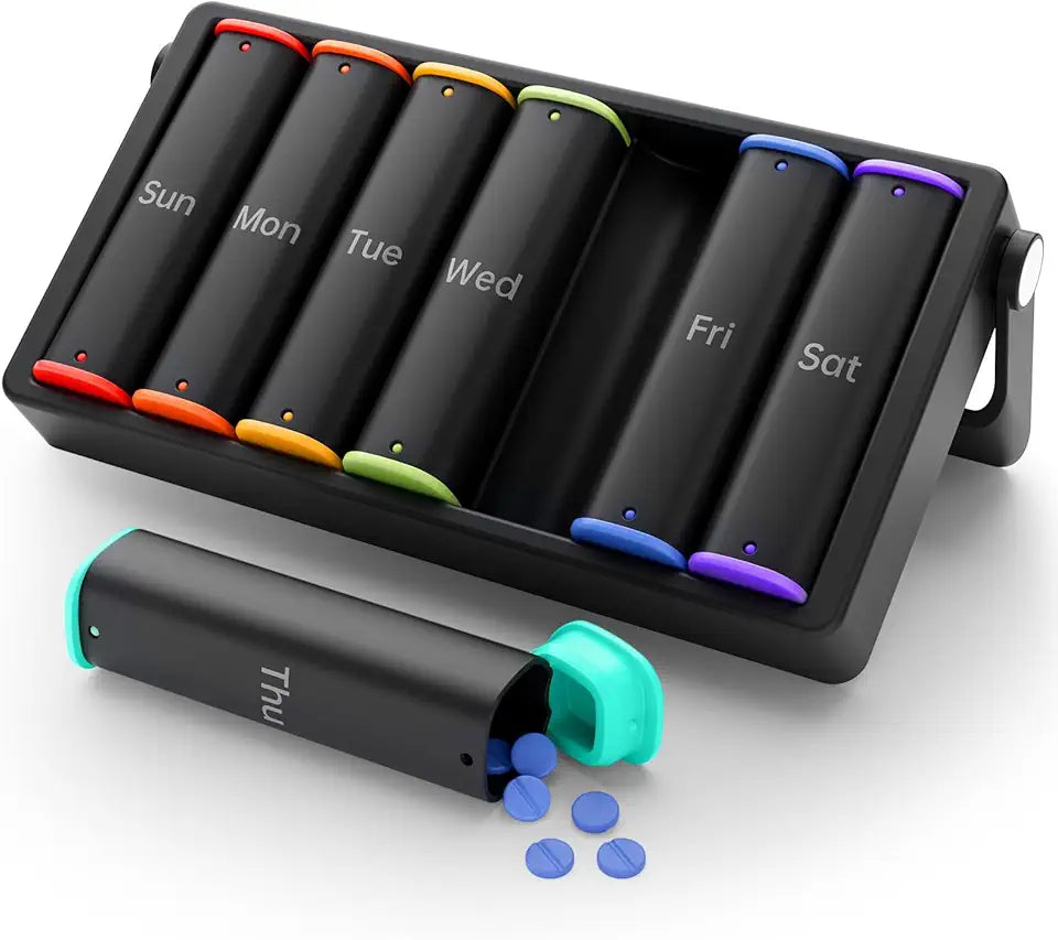 Black 7 Day Am Pm Pill Organizer B70546