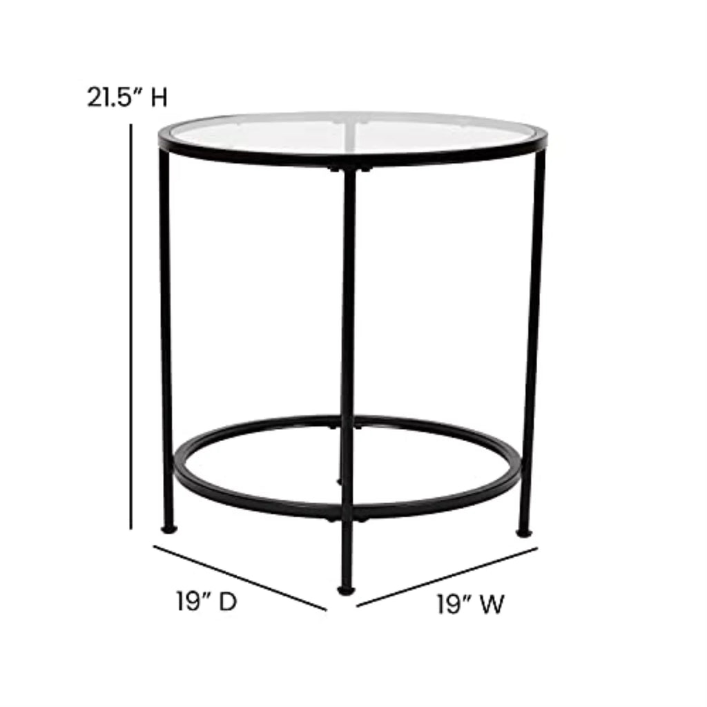 Clear Matte Black End Table B6746
