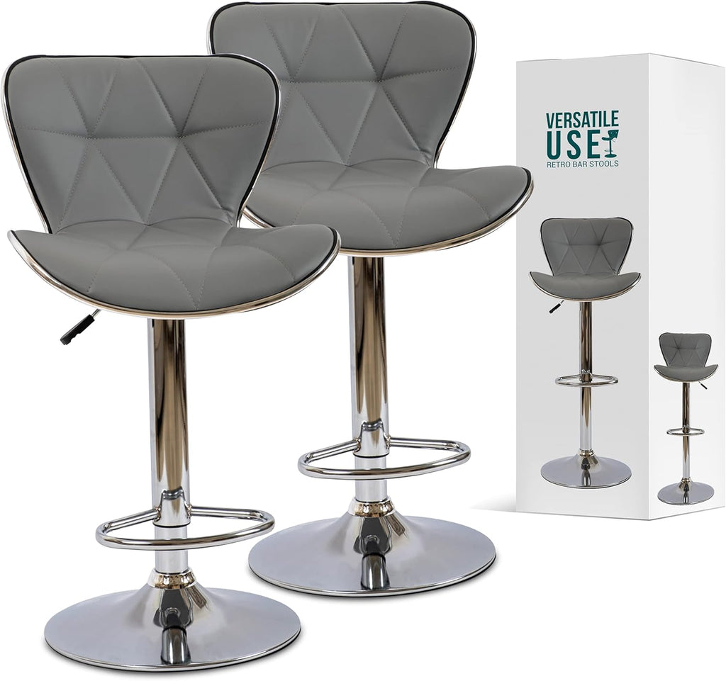 Adjustable Bar Stools Set of 2 Grey G9712