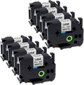 Compatible Label Tape Replacement for Brother Ptouch, 24mm Black on White, 8-Pack W95066