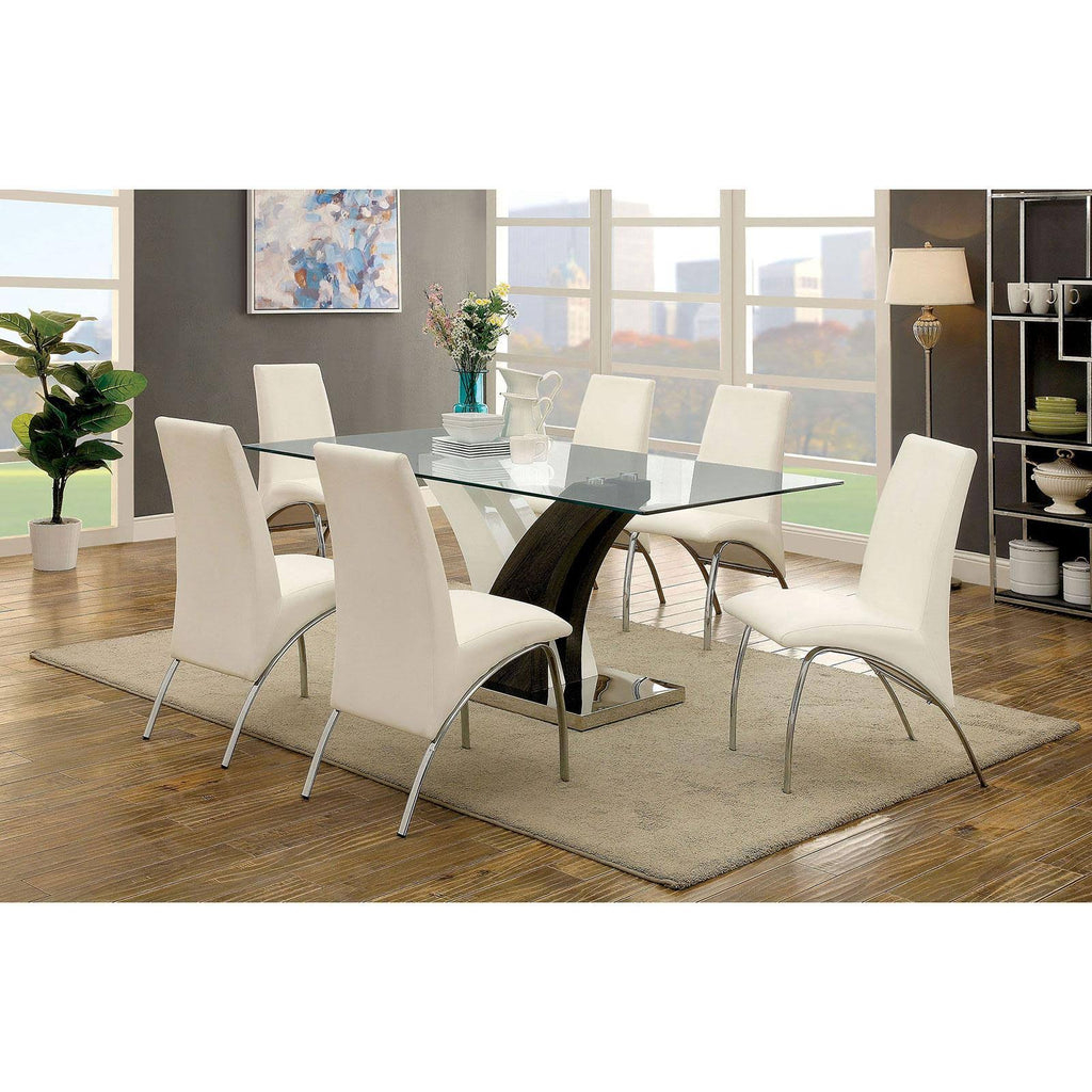 Silver/Black Side Chair Set of 2 A40383