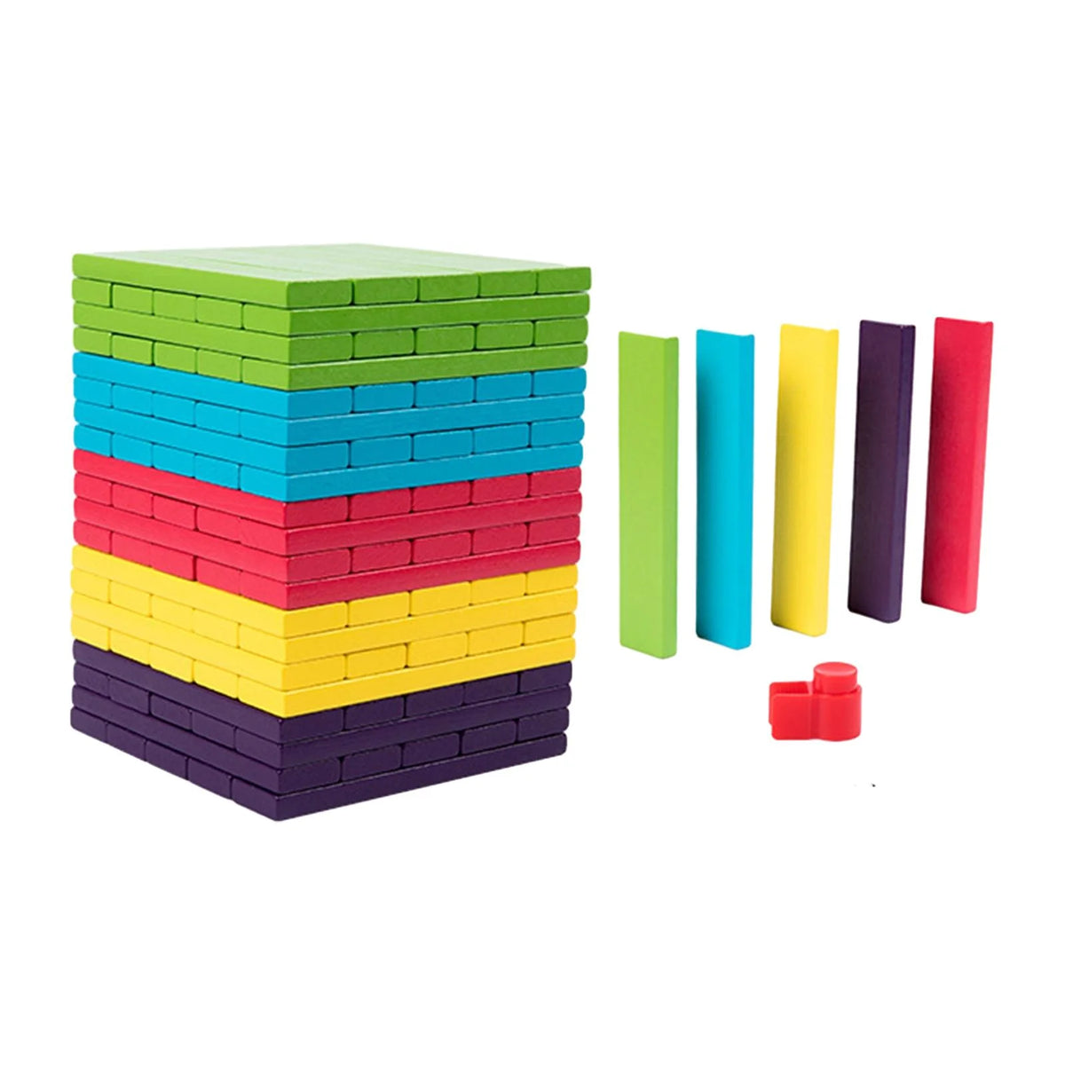 100 Pieces Wooden Stacking Blocks Building Kits Board Game R1246