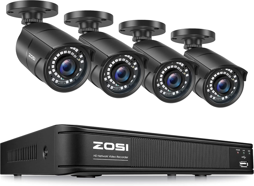 8 Channel 5MP Lite Surveillance DVR with 1TB Hard Drive and 4 x 1080p Weatherproof CCTV Bullet Camera F6762